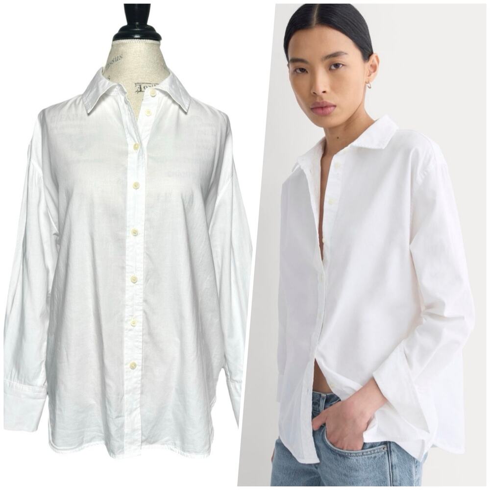 Everlane | Women | Soft Supima Cotton White Button Up LS Oxford Shirt | Medium